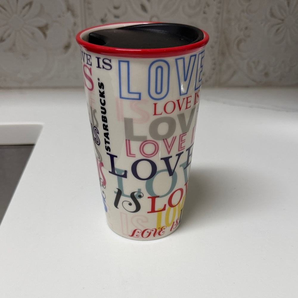 Starbucks Multicolor 'Love Is' Ceramic Tumbler